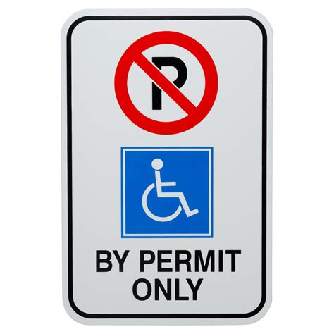 Handicapped Parking By Permit Only Aluminum Composite Sign 12 X 18