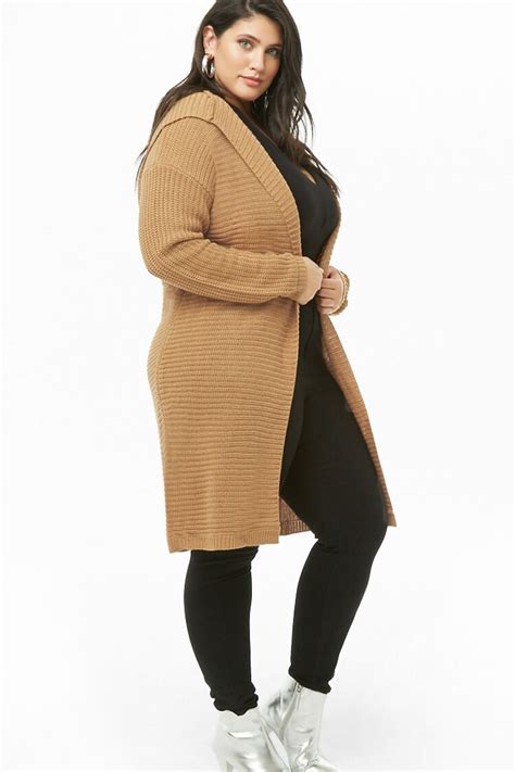 Plus Size Hooded Cardigan Forever 21