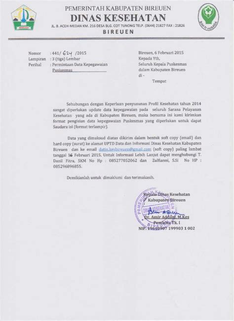 Misalnya saja puskesmas yang ingin meminta bantuan tenaga kesehatan di puskesmas tersebut. Contoh Surat Dinas Kesehatan Pdf