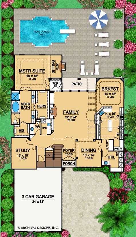 House plan with security layout. Duke | Residential House Plans | Luxury House Plans ...