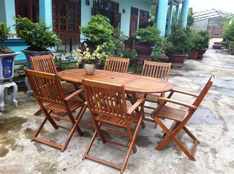 Hi homies, have you been outdoor furniture shopping lately? Garden Oval Table & 6 Chairs Wooden Patio Outdoor Dining ...