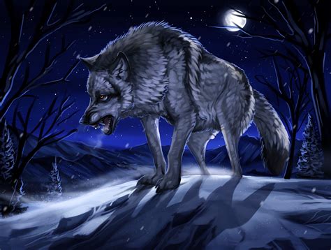 Wolf Grin 3d Art Wolves Fantasy Artwork Winter Wallpapers Hd