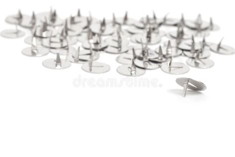 Silver Drawing Pins Stock Image Image Of Equipment Drawing 15236829