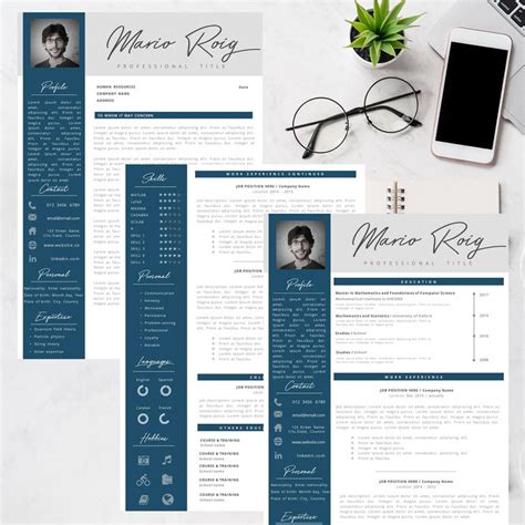 Eye Catching Professional Resume Cover Letter Template Etsy Resume Cover Letter Template