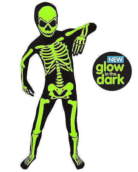 Kids Glow In The Dark Skeleton Morphsuit Costume