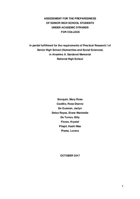 Qualitative evaluation and research methods. (PDF) ASSESSMENT FOR THE PREPAREDNESS OF SENIOR HIGH ...