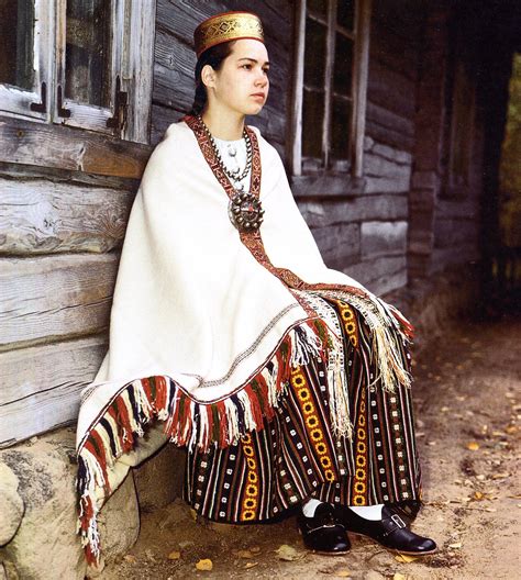 Zemgale Or Semigallian Costume Latvia Traditional Outfits Folk