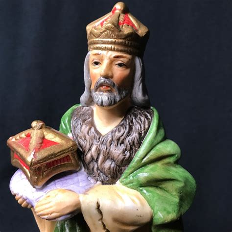Homco Nativity Wise Man King Green Robe Holy Night Figurine Etsy