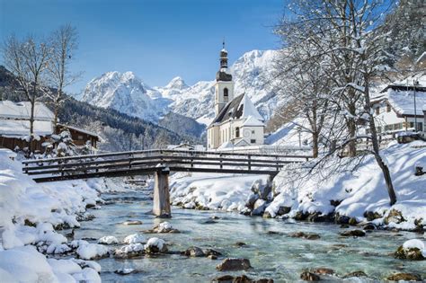 Ramsau In Winter Berchtesgadener Land Bavaria Germany Stock Photo