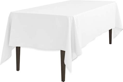 home and garden linentablecloth 60 x 102 inch rectangular polyester tablecloth white kitchen