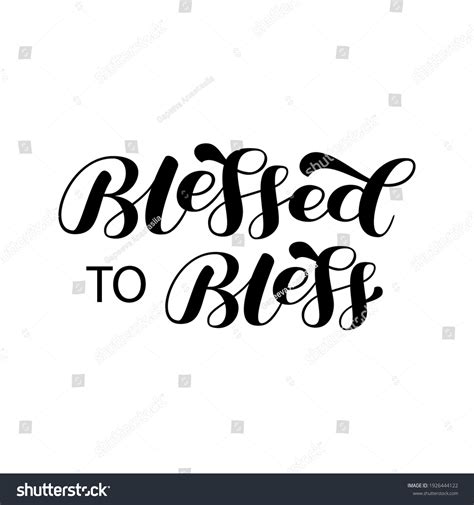 Blessed Bless Brush Lettering Quote Card Stock Vector Royalty Free