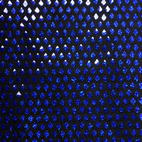Cali Fabrics Blue On Black Holographic Diamond Sequin Fabric
