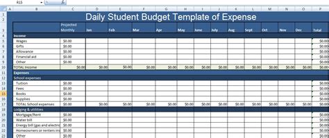 Daily expense tracking and reporting spreadsheet especially for small businesses. Daily Student Budget Template of Expense XLS - Xlstemplates