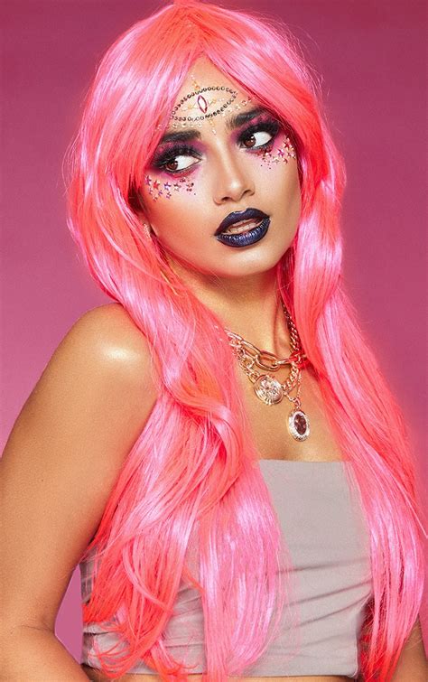 Neon Pink Premium Long Wig Accessories Prettylittlething