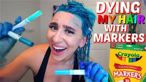Dying My Hair With Markers Hair Hack Youtube