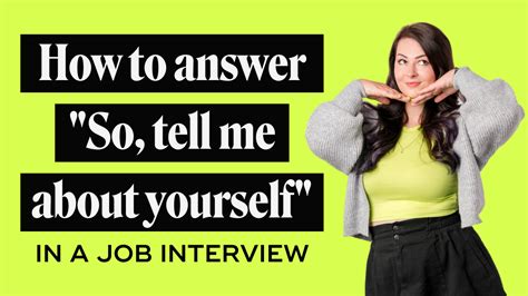 best answer for “tell me about yourself” in a job interview 🌟