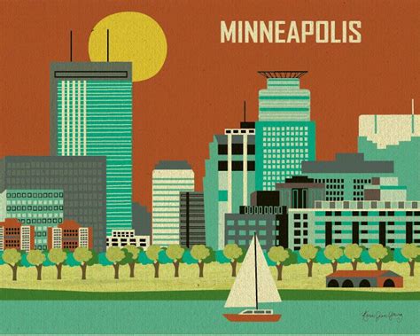 Minneapolis Skyline Minneapolis Print Minneapolis Poster Etsy