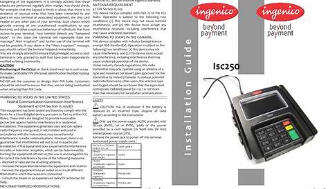 Ingenico ISC250NEWCL Payment Terminal User Manual Manual
