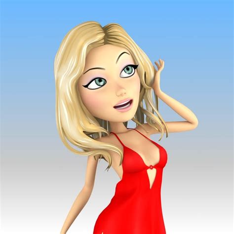 Rigged Cartoon Blonde Girl Animation 3d Max