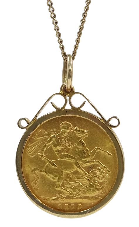 Gold Full Sovereign Loose Mounted In Ct Gold Pendant Hallmarked