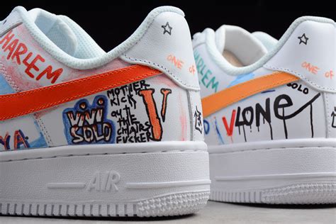 Custom Pauly X Vlone Pop Nike Air Force 1 Low Graffiti Harlem White
