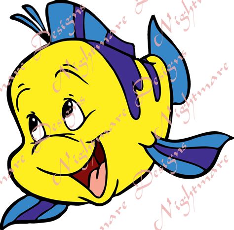 The Little Mermaid Flounder Fish Disney Movie Svg Png  Etsy