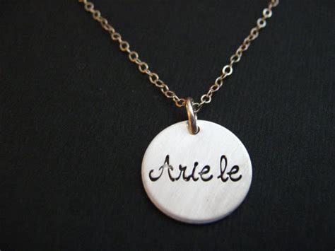 Sterling Silver Disc Necklace Silver Name Necklace Girl