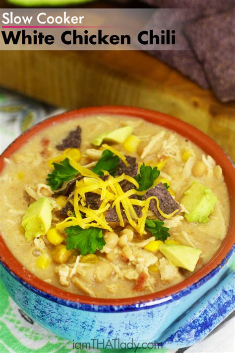 Place all ingredients except the corn chips in a crockpot. Amazing & Easy White Chicken Chili Recipe | Slow Cooker Meals
