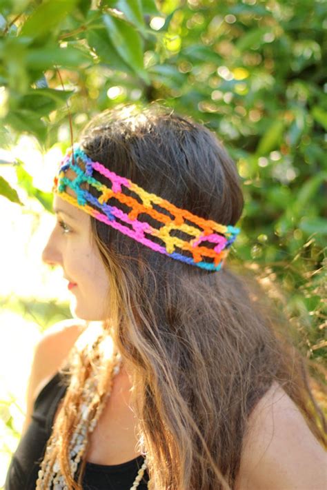 Rainbow Hippie Headband Boho Style Womens Hair Bands Etsy