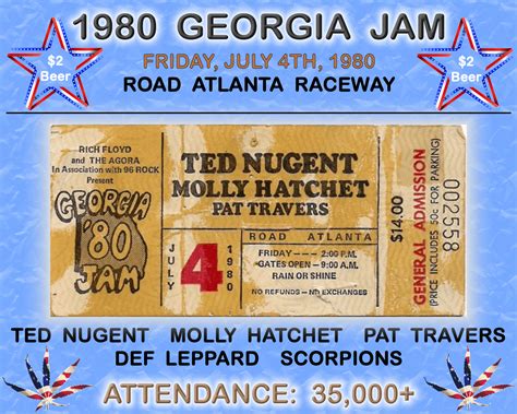 Ted Nugent The Georgia Jam July 4th 1980 Road Atlanta Raceway