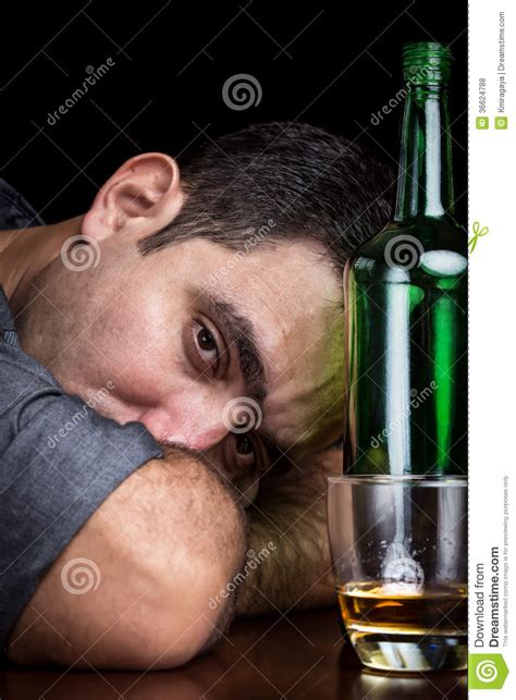 Drunk Man On Dark Background Royalty Free Stock Photography