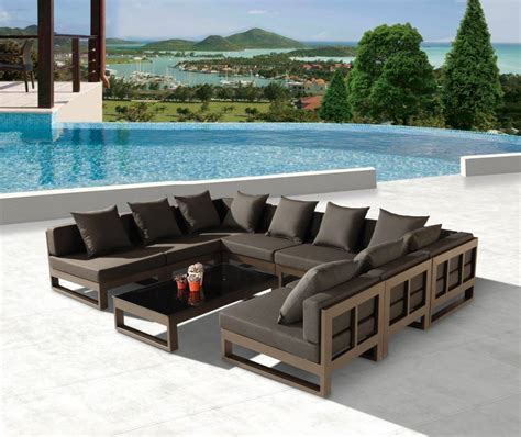 Amber Modern Outdoor U Shape Large Sectional Sofa For 8