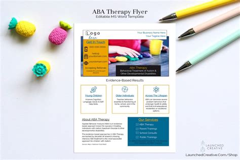 Aba Therapy Flyer V2 Ms Word Editable Launched Creative Designs