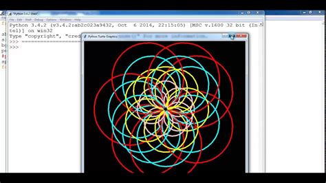 Python Turtle Graphics Tutorial Of Circle Pattern Youtube