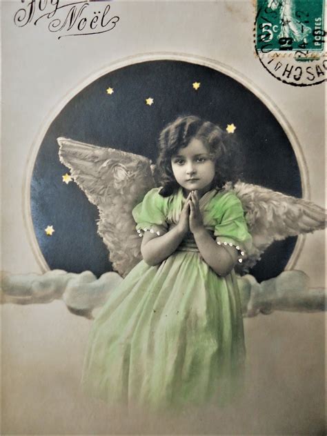 Antique Angel Postcard Little Child Girl Portrait Etsy Postcard