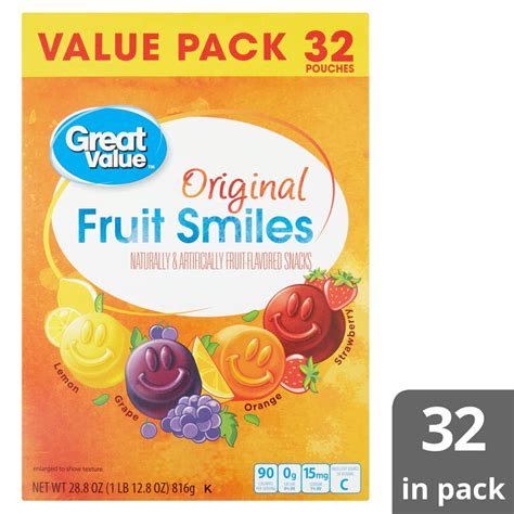 Great Value Original Fruit Smiles 288 Oz
