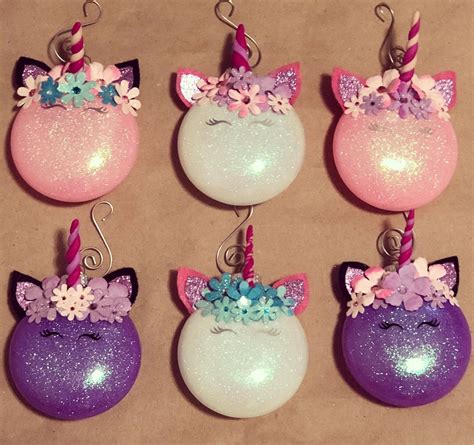 Unicorn Glass Glitter Ornaments I Made Disney Ornaments Diy Kids