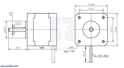 Stepper Motor Nema 17 Bipolar 200 Stepsrev 42×38mm 28v 17 A