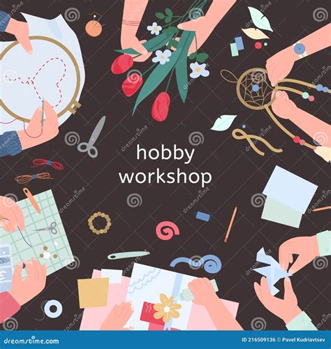 Hobby Workshop Advertising Banner Or Poster Design Flat Vector