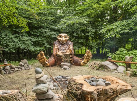 Recycled Wooden Giant Troll Sculptures Visitors Should Be Greeted In