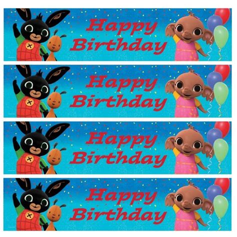 Bing The Rabbit Happy Birthday Foil Banner