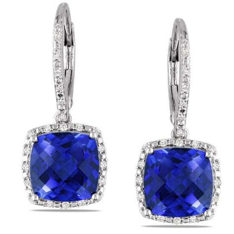 Shop Miadora Sterling Silver Created Sapphire And 1 5ct TDW Diamond