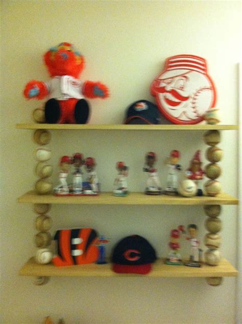 Baseball Shelf I Made For My Sons Room Shelves Floating Shelves