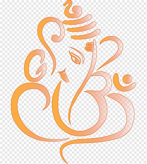 Orange And Gray Lord Ganesha Illustration Ganesha Symbol Ganpati