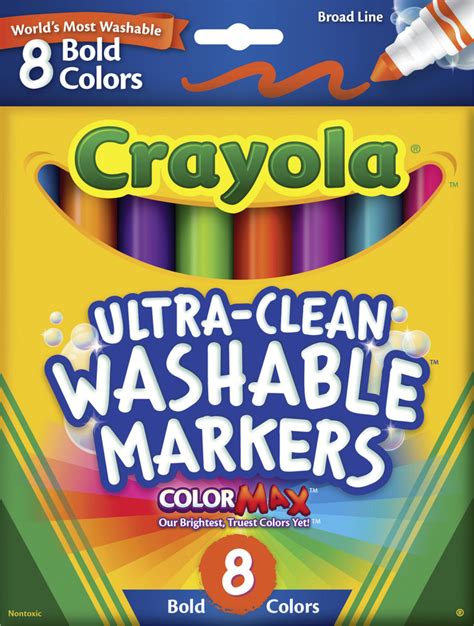 Crayola Non Toxic Washable Marker Set Conical Tip Assorted Bold