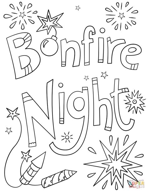 Bonfire Night Coloring Page Free Printable Coloring Pages