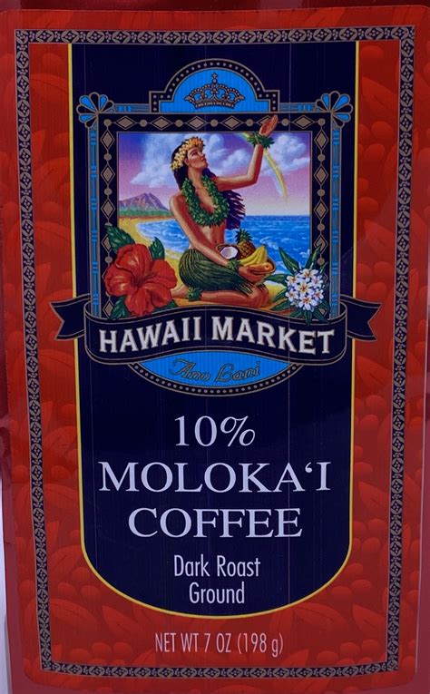 Hawaii Market 10 Molokai Coffee 7 Ounce Ground