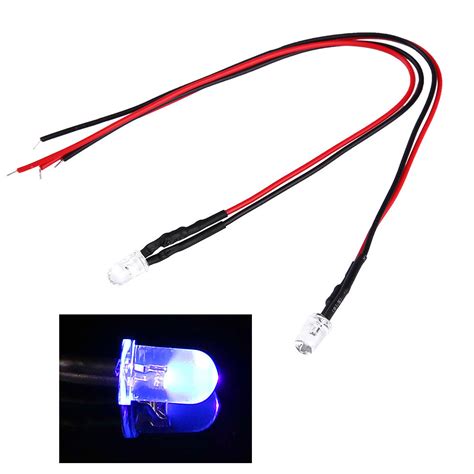 10pcs Led Light Pre Wired 5mm 12v Dc Colorful F5 Flat Emitting Diodes