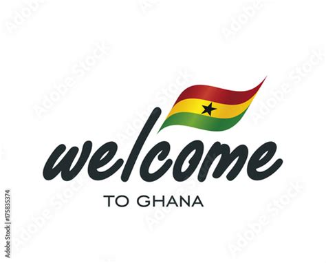 Welcome To Ghana Flag Sign Logo Icon 이 스톡 벡터 구입 및 Adobe Stock에서 유사한