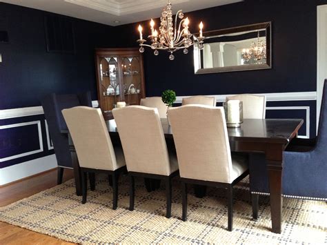 Navy Dining Room With Whitedark Contrast Furniture Living Dining